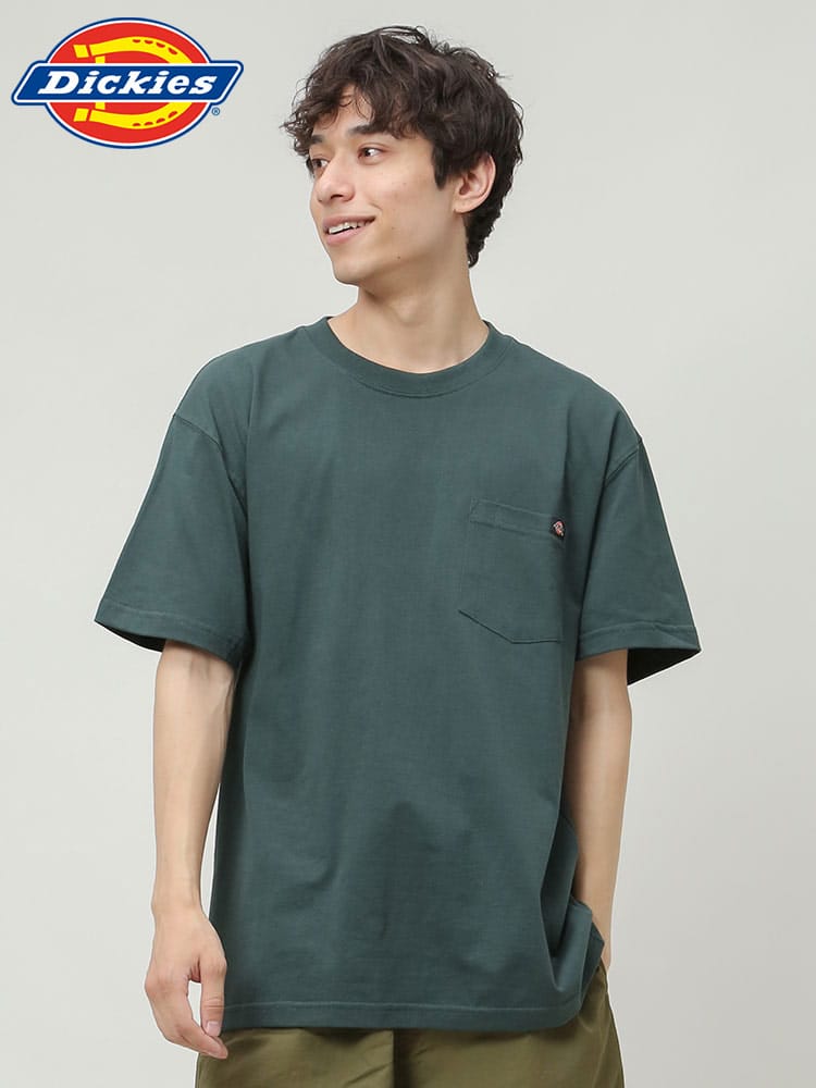 Dickies (ディッキーズ) 綿100％ ポケット クルーネック 半袖 Tシャツ HEAVYWEIGHT POCKET TEE