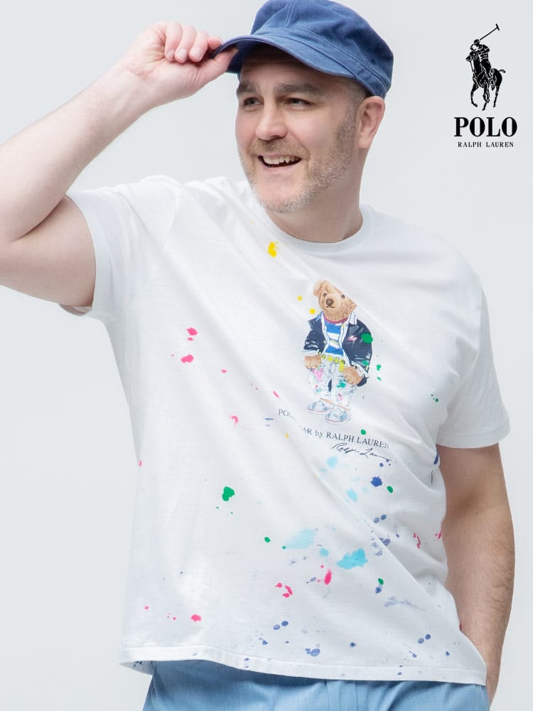 大きいサイズ メンズ POLO RALPH LAUREN (ポロ ラルフローレン) BEAR スプラッシュ クルーネック 半袖 Tシャツ