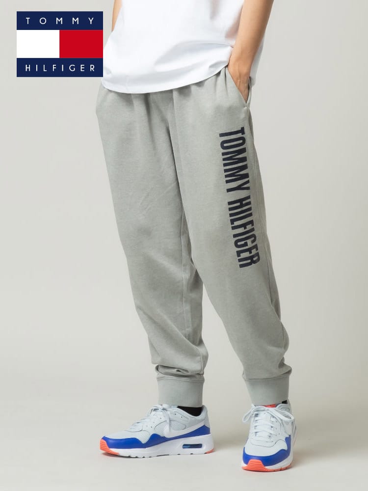 TOMMY HILFIGER (トミーヒルフィガー) 裏起毛 サイドロゴプリント スウェットパンツ
