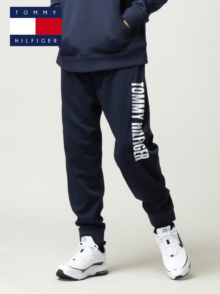 TOMMY HILFIGER (トミーヒルフィガー) 裏起毛 サイドロゴプリント スウェットパンツ