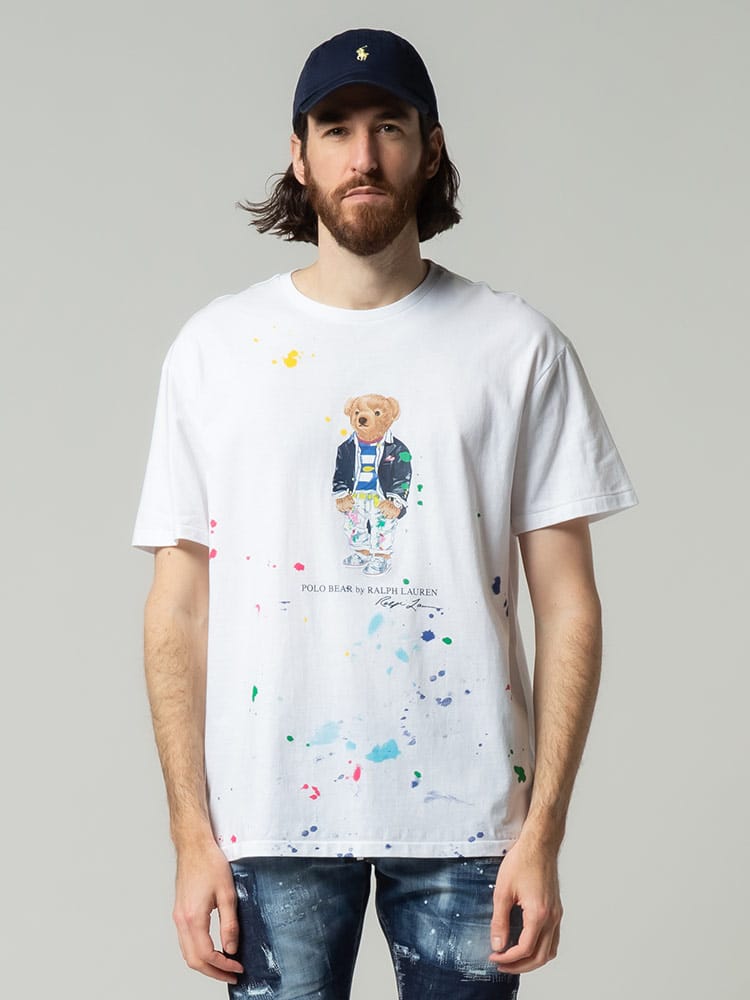 POLO RALPH LAUREN (ポロ ラルフローレン) BEAR ペイント クルーネック 半袖 Tシャツ RL710858041 22fd IP
