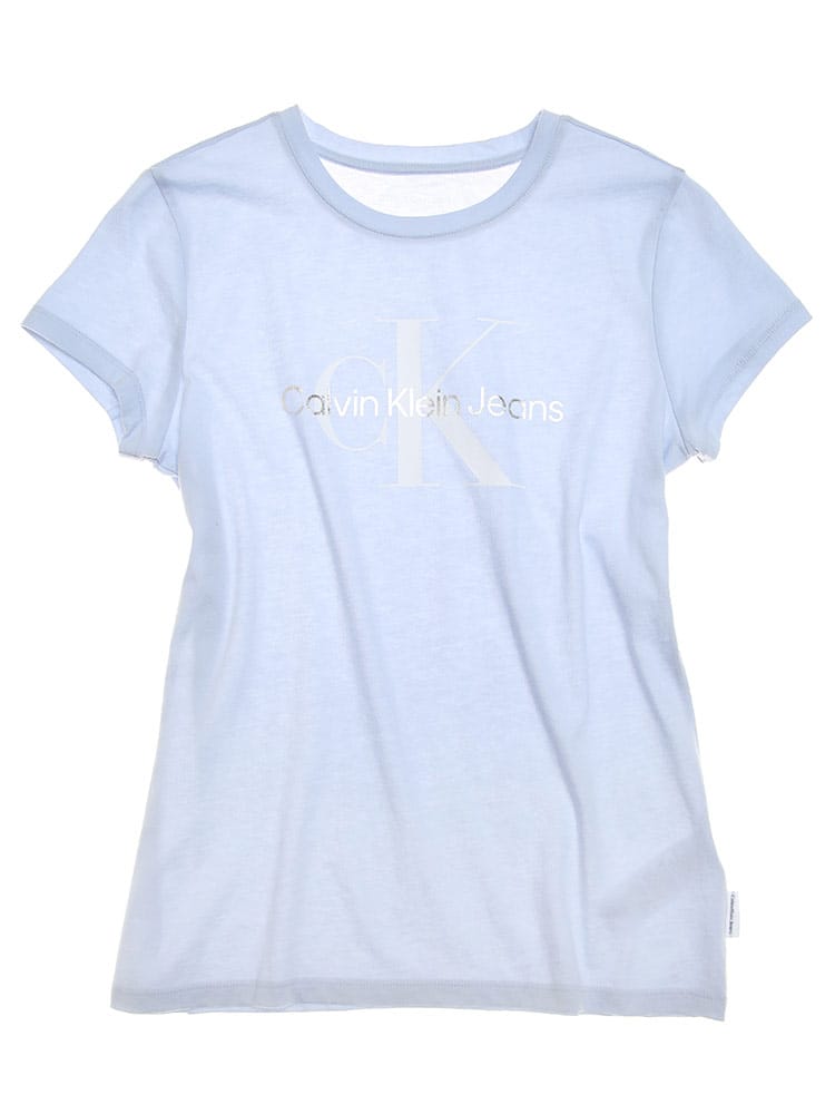 Calvin Klein (カルバンクライン) フロントロゴ クルーネック 半袖 Tシャツ CKLCJ1T1035 レディース ロゴ ブランド 大きいサイズ