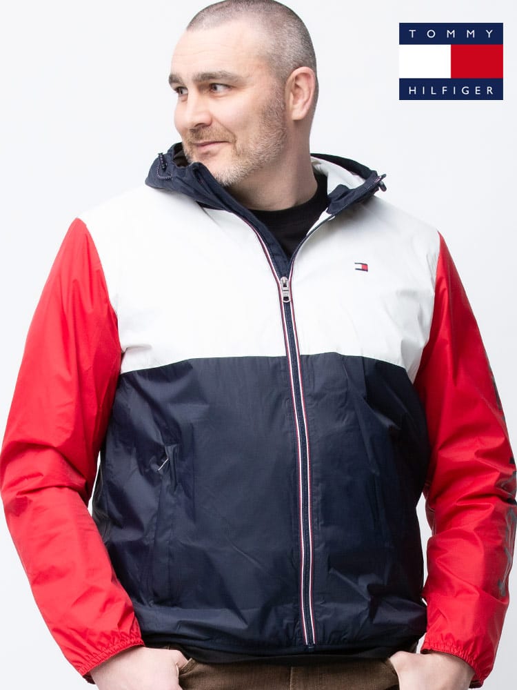 TOMMY HILFIGER トミーヒルフィガー 切り替え フード フルジップ 