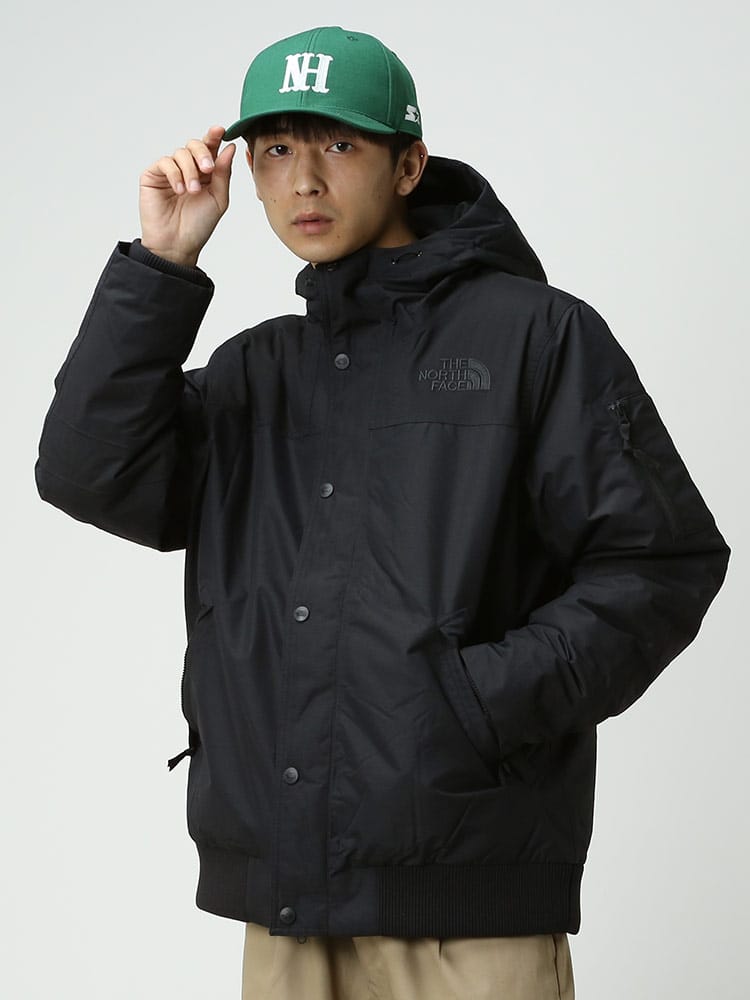 THE NORTH FACE (ザ ノースフェイス) ロゴ刺繍 フード フルジップ ダウンジャケット 550 NEWGTN SHORT DOWN