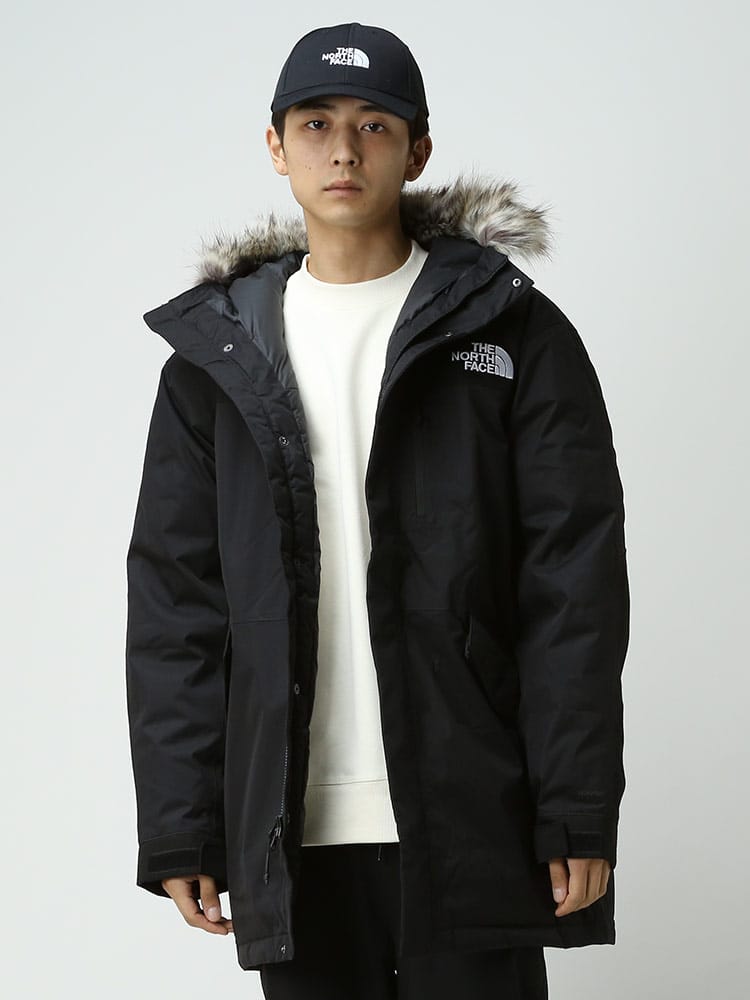 THE NORTH FACE (ザ ノースフェイス) ロゴ刺繍 フード フルジップ ダウンジャケット BDFD DOWN PARKA