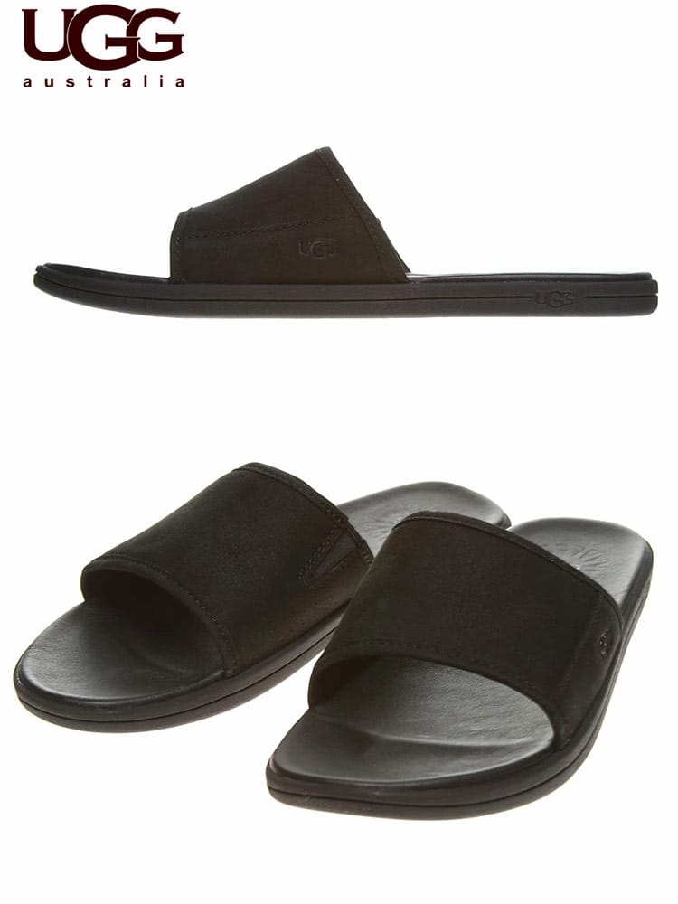 アグ メンズ サンダル UGG Australia (アグ オーストラリア) スライドサンダル レザー  ブランド 大きいサイズ M SEASIDE SLIDE UGG1117656S2 22fd IP