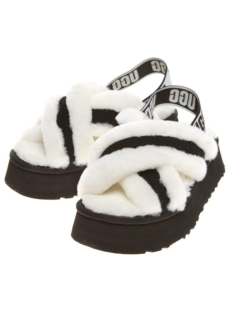 UGG Australia (アグ オーストラリア) クロスストラップ ファー スライドサンダル W DISCO CROSS SLIDE UGGL1121550 レディース