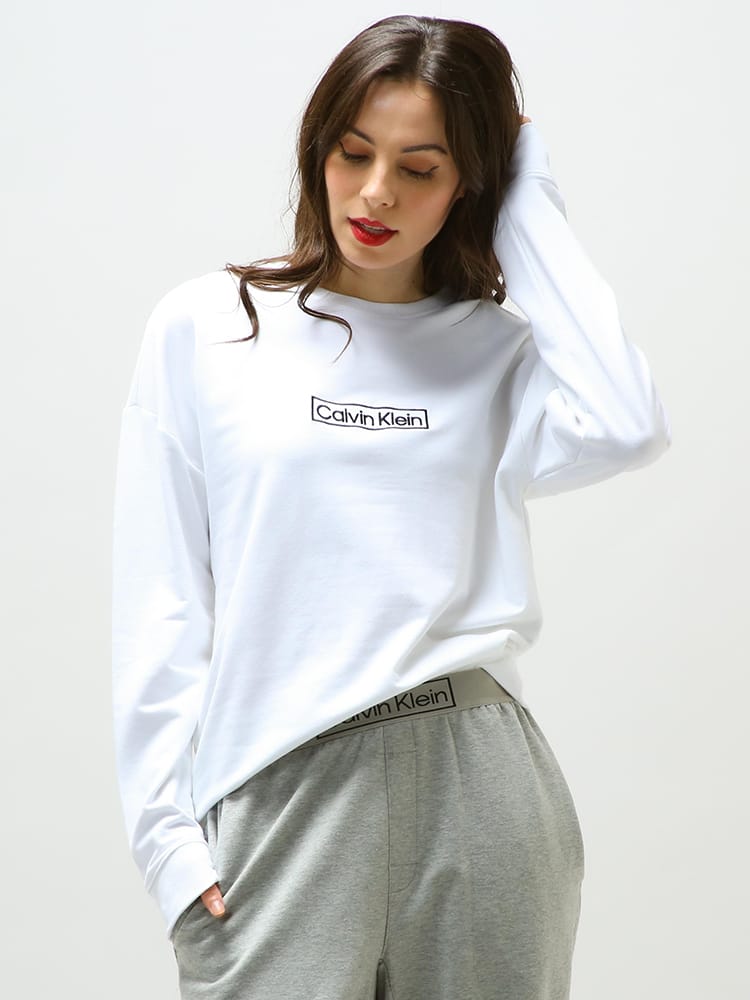 Calvin Klein (カルバンクライン) BOXロゴ刺繍 クルーネック 
