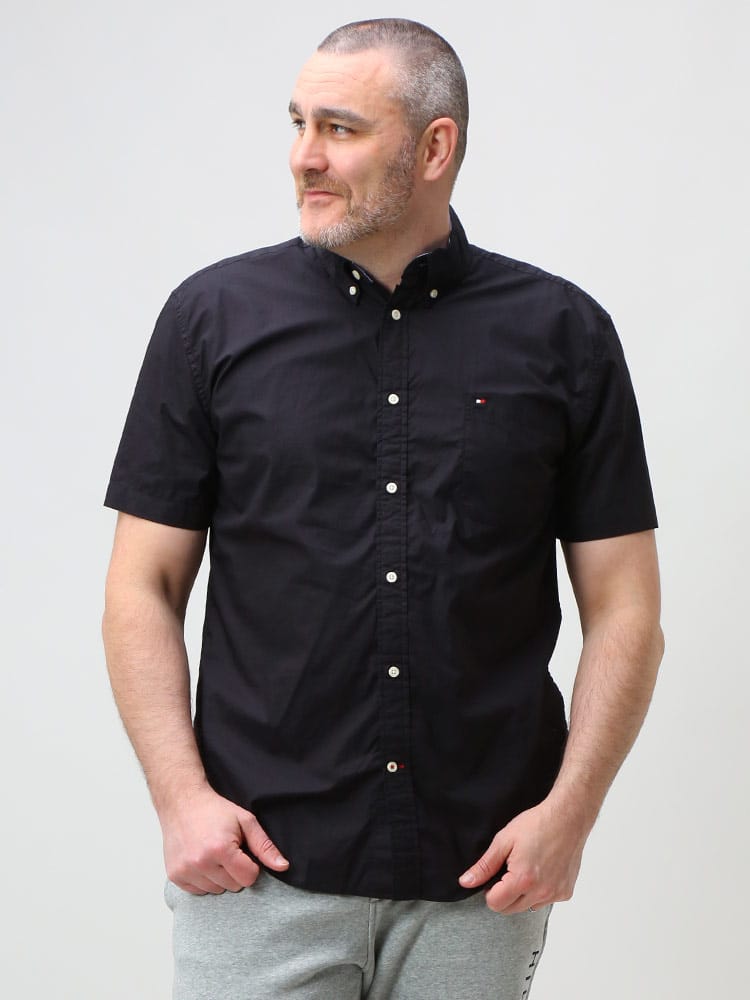 大きいサイズ メンズ TOMMY HILFIGER (トミーヒルフィガー) 綿100％ ボタンダウン 半袖 シャツ MAXWELL SHIRT SS