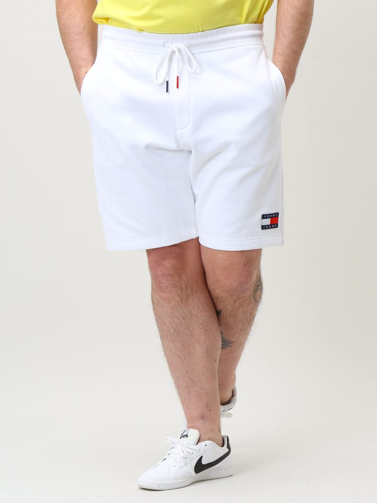 大きいサイズ メンズ TOMMY JEANS (トミージーンズ) 裏起毛 ワンポイント スウェット ショートパンツ ADDISON SHORT