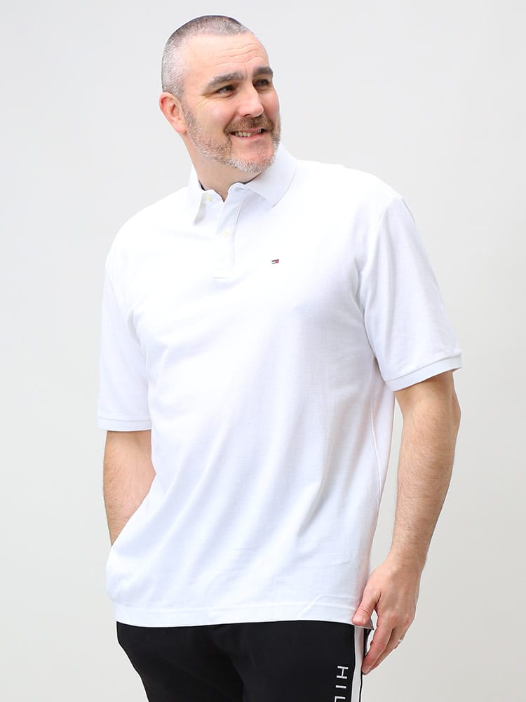 TOMMY HILFIGER トミーヒルフィガー 綿100％ ワンポイント 半袖 ポロシャツ IVY POLO SHIRT CLF 大きいサイズ メンズ