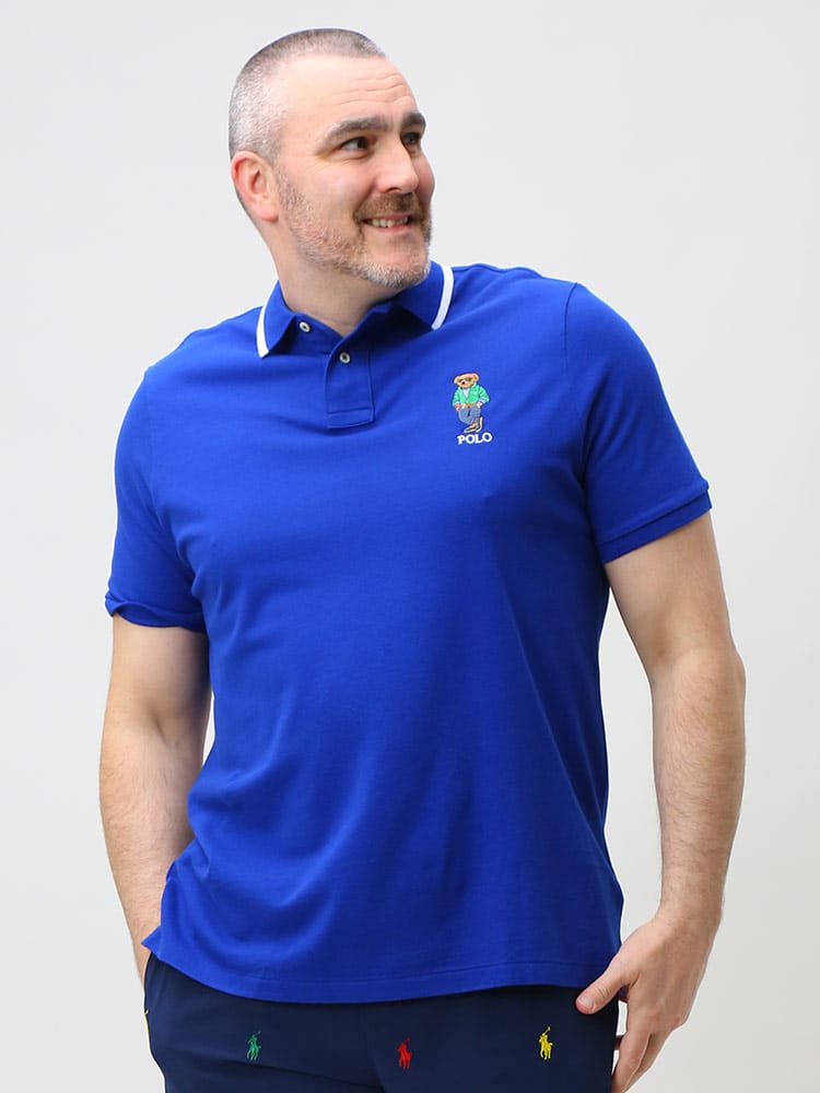 大きいサイズ メンズ POLO RALPH LAUREN (ポロ ラルフローレン) BEAR刺繍 半袖 ポロシャツ BASIC MESH POLO BEAR POLO