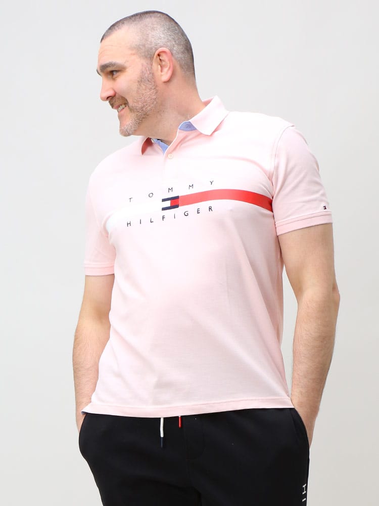 大きいサイズ メンズ TOMMY HILFIGER (トミーヒルフィガー) ライン 半袖 ポロシャツ NIAL SS POLO CF