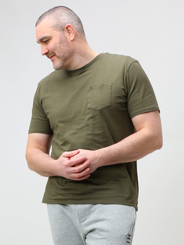 TOMMY HILFIGER トミーヒルフィガー ポケット クルーネック 半袖 Tシャツ SS CREW TEE 大きいサイズ メンズ