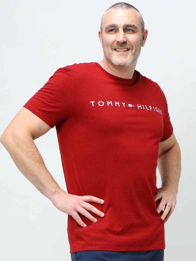 大きいサイズ メンズ TOMMY HILFIGER (トミーヒルフィガー) ロゴプリント クルーネック 半袖 Tシャツ PRINTED LOCK UP TEE