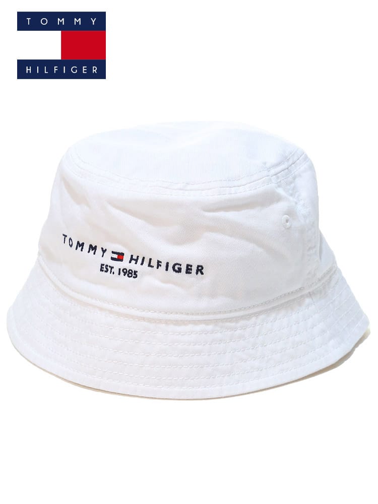TOMMY HILFIGER (トミーヒルフィガー) コットン ロゴ刺繍 バケットハット