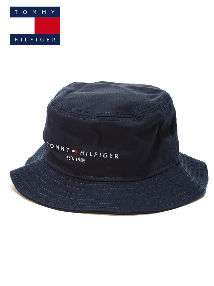 TOMMY HILFIGER (トミーヒルフィガー) コットン ロゴ刺繍 バケットハット