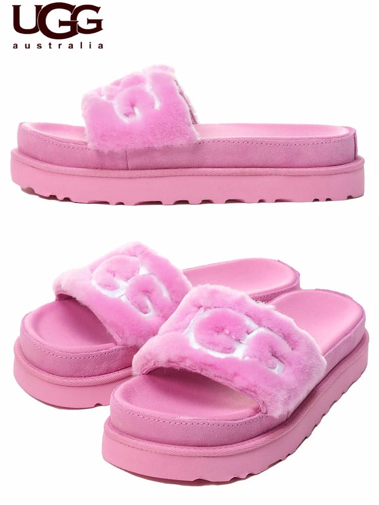 UGG australia アグオーストラリア アグ サンダル レディース ブランド ロゴ ストラップ サンダル ファー もこもこ LATON FUR SLIDE UGGL1111236