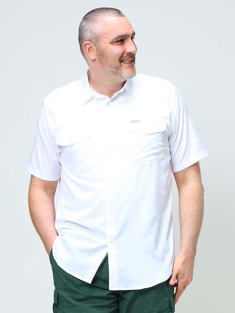 大きいサイズ メンズ Columbia (コロンビア) ポケット 半袖 シャツ UTILIZER 2 SOLID SHIRT