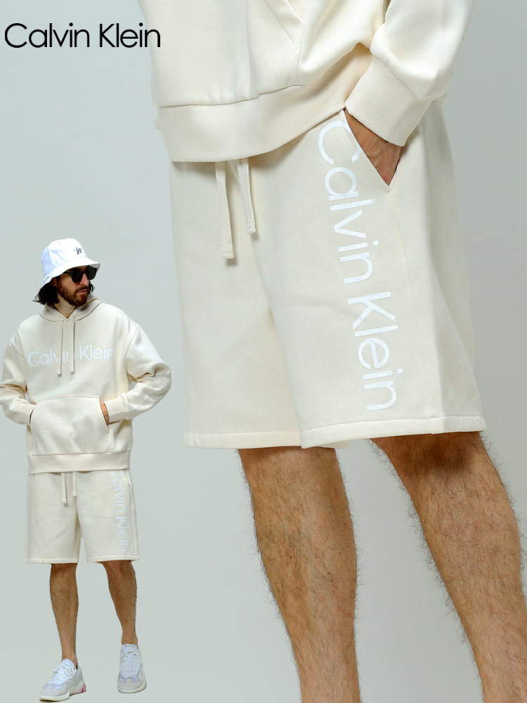 Calvin Klein カルバンクライン メンズ ブランド ショートパンツ 裏起毛 サイドロゴ スウェット パンツ ハーフパンツ 大きいサイズ CK40IM877
