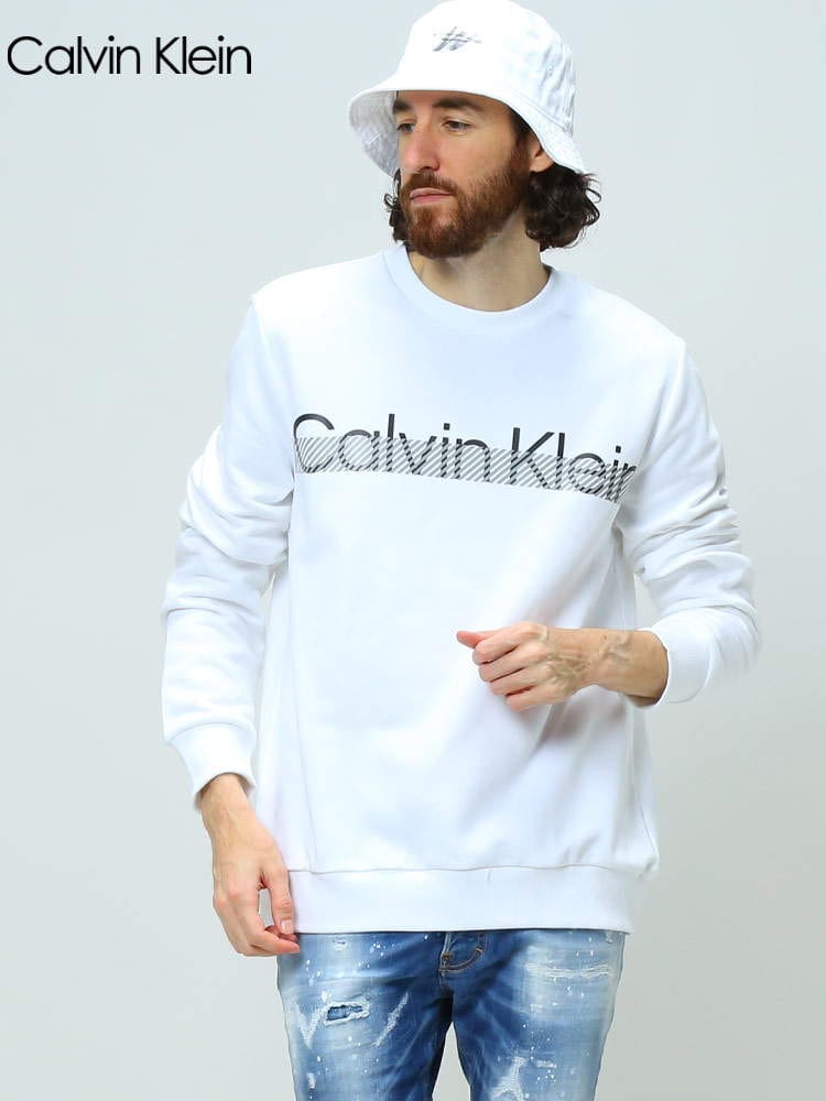 Calvin Klein カルバンクライン メンズ ブランド トレーナー 裏起毛 ロゴ プリント クルーネック 大きいサイズ CK40IC431