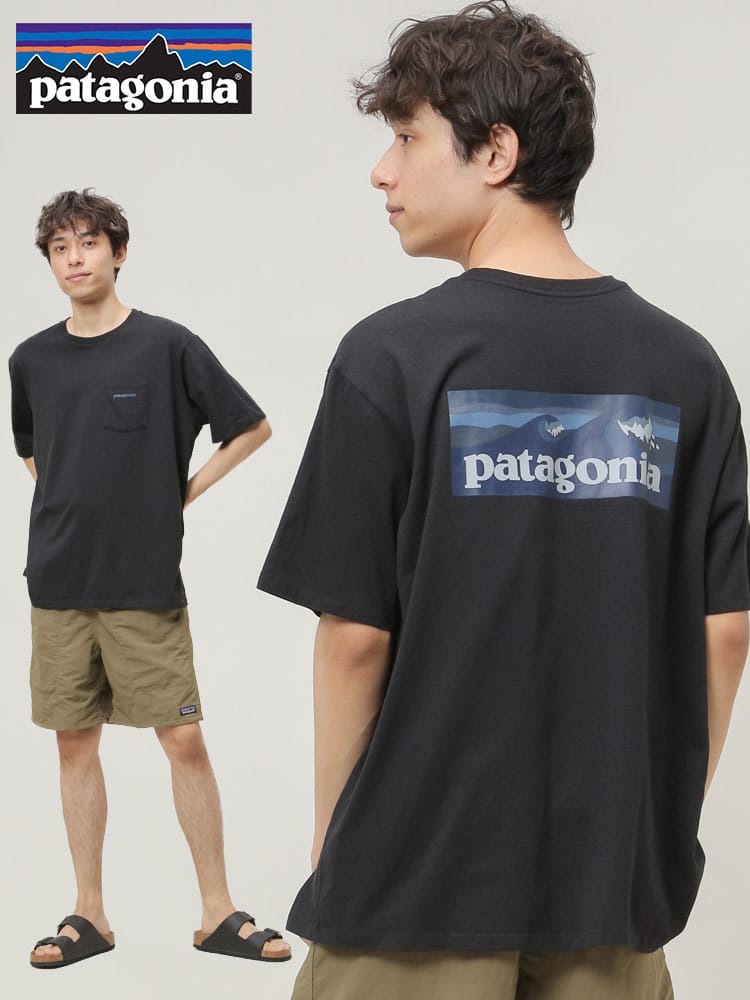 Patagonia (パタゴニア) バックプリント ポケット クルーネック 半袖 Tシャツ LOGO POCKET T SHIRT
