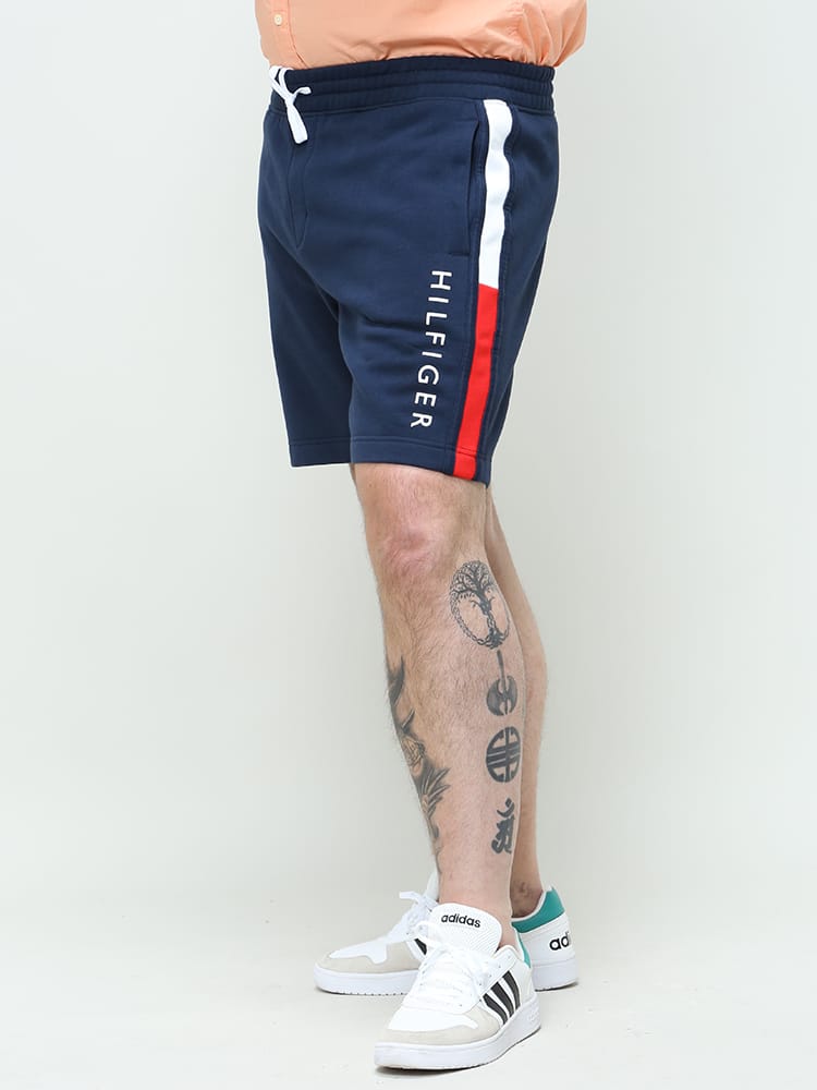 大きいサイズ メンズ TOMMY HILFIGER (トミーヒルフィガー) 裏起毛 ロゴ スウェット ショートパンツ SWEAT SHORT FLEECE
