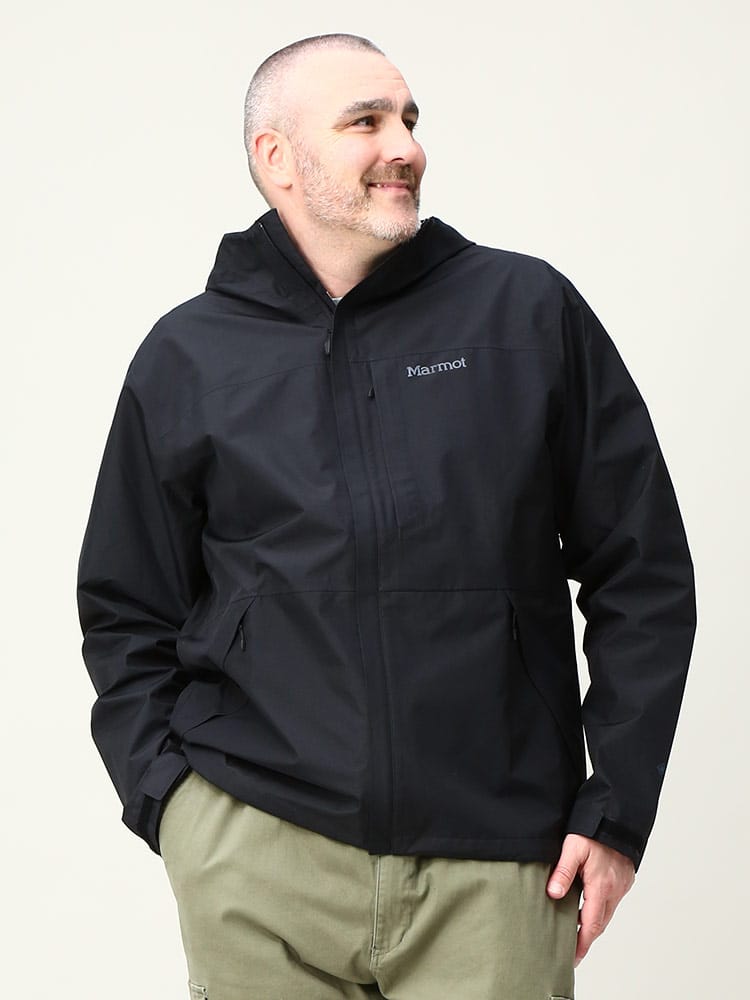 大きいサイズ メンズ Marmot (マーモット) 胸ロゴ フルジップ マウンテンパーカー GORE-TEX