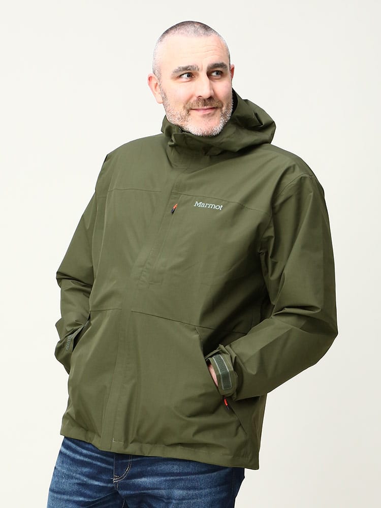 大きいサイズ メンズ Marmot (マーモット) 胸ロゴ フルジップ マウンテンパーカー GORE-TEX