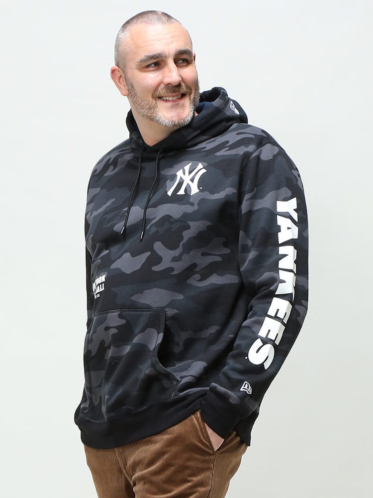 大きいサイズ メンズ NEW ERA (ニューエラ) 裏起毛 迷彩柄 プルオーバー パーカー