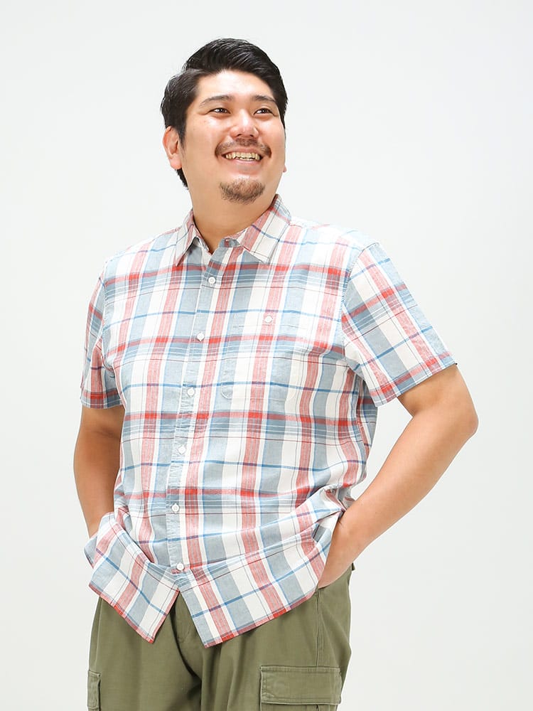 大きいサイズ メンズ THE NORTH FACE (ザ ノースフェイス) ポケット チェック 半袖 シャツ LOGHILL S/S SHIRT