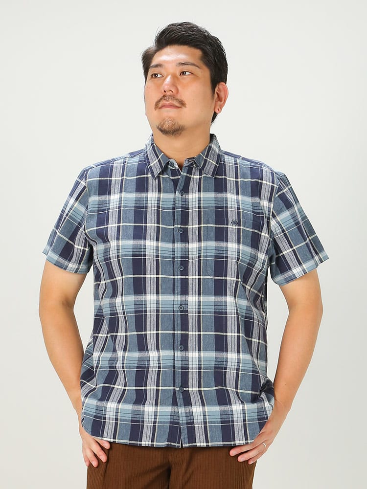 大きいサイズ メンズ THE NORTH FACE (ザ ノースフェイス) ポケット チェック 半袖 シャツ LOGHILL S/S SHIRT