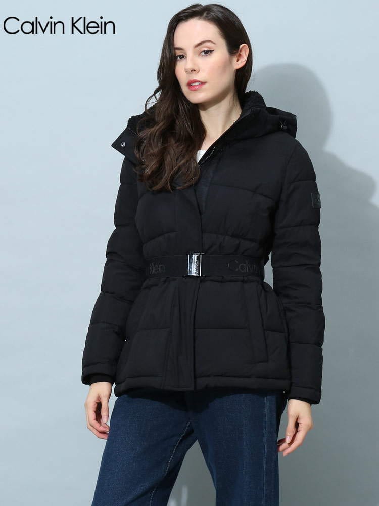 カルバンクライン レディース ブルゾン Calvin Klein ブランド アウター フード ベルト ロゴ フルジップ 中綿 CKLCW233829
