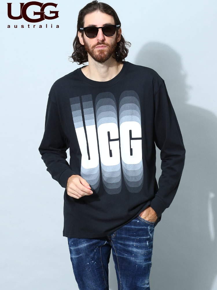 アグ オーストラリア メンズ Tシャツ 長袖 UGG Australia ブランド ロンT トップス ロゴ プリント クルーネック UGG1132418