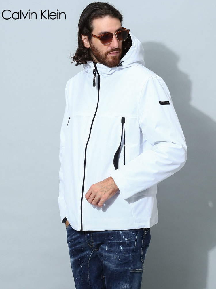 カルバンクライン メンズ ブルゾン Calvin Klein ブランド アウター ジャケット フード 裏ボア ソフトシェル ロゴ CKCM105270