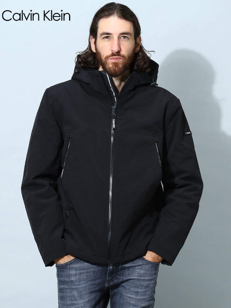 カルバンクライン メンズ ブルゾン Calvin Klein ブランド アウター ジャケット フード 裏ボア ソフトシェル ロゴ CKCM105270