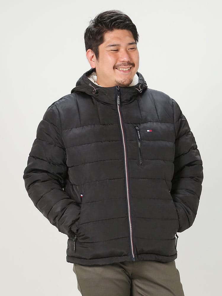 大きいサイズ メンズ TOMMY HILFIGER (トミーヒルフィガー) フード裏ボア フルジップ 中綿 ジャケット QUIL PUFFER JACKET
