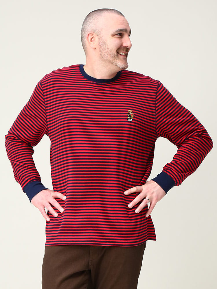 大きいサイズ メンズ POLO RALPH LAUREN (ポロ ラルフローレン) ベア刺繍 クルーネック 長袖 Tシャツ