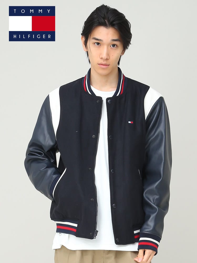 TOMMY HILFIGER (トミーヒルフィガー) 異素材切り替え 中綿 ジャケット MIXED MEDIA WOOL BLEND JKT