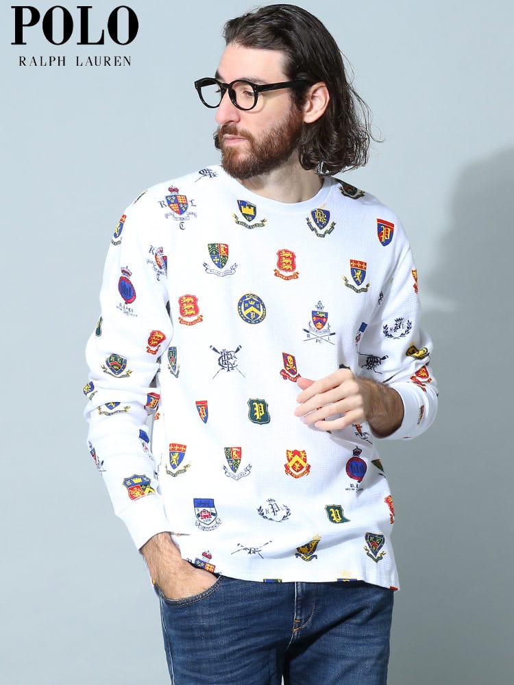 POLO RALPH LAUREN (ポロラルフローレン) ワッペンプリント クルーネック 長袖 Tシャツ RLPW25HFA0FO ブランド