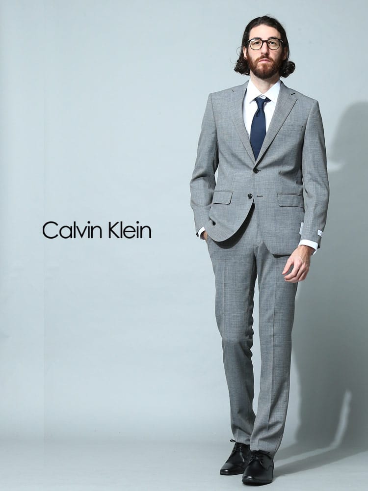 Calvin Klein (カルバンクライン) 千鳥柄 シングル スーツ SLIMFIT 