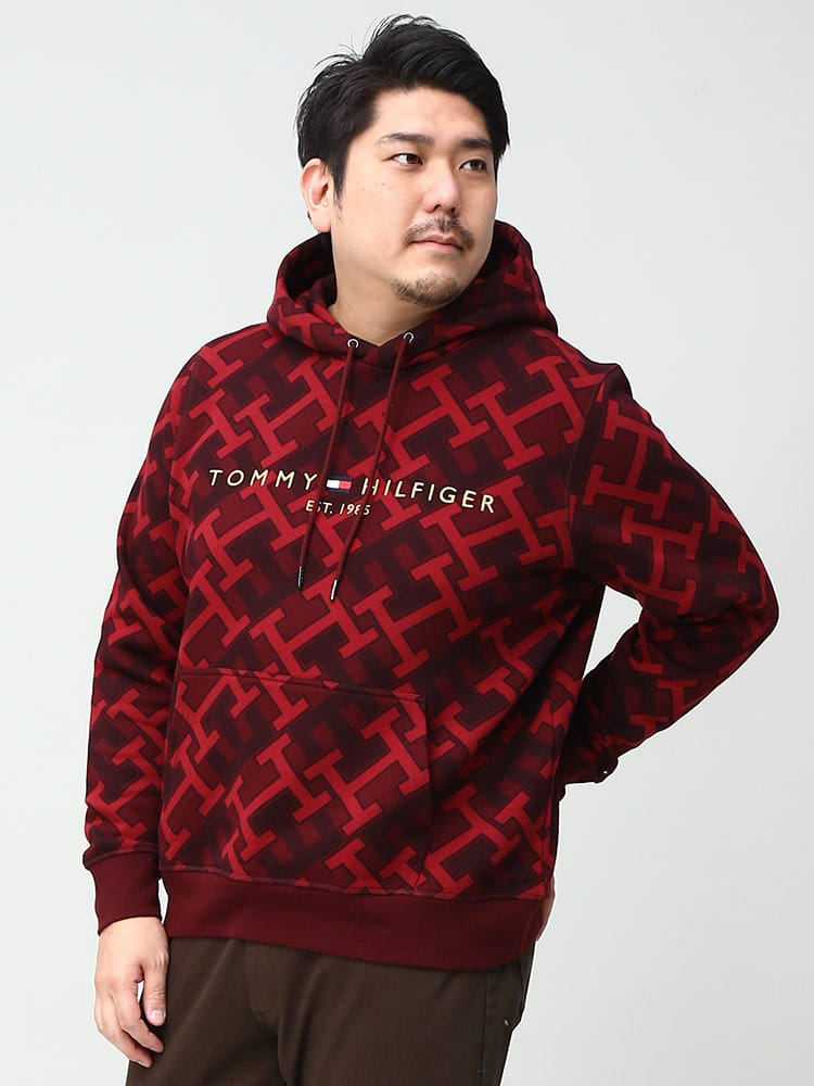 TOMMY HILFIGER トミーヒルフィガー 裏起毛 総柄 プルオーバー 