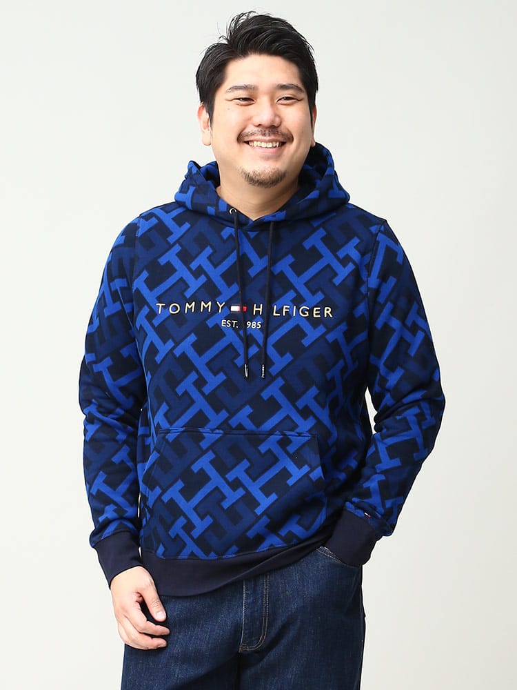 TOMMY HILFIGER トミーヒルフィガー 裏起毛 総柄 プルオーバー 