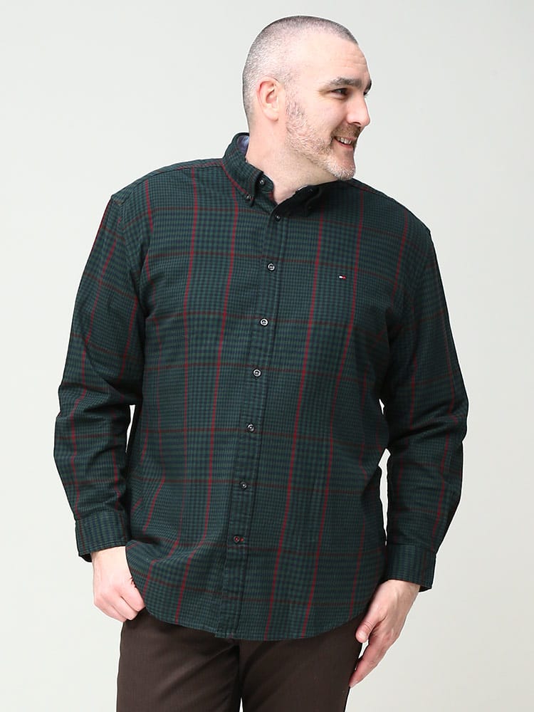 在庫処分 返品交換不可 TOMMY HILFIGER トミーヒルフィガー チェック ボタンダウン 長袖 シャツ BLAKELY BLEN CHECK LS CLF 大きいサイズ メンズ