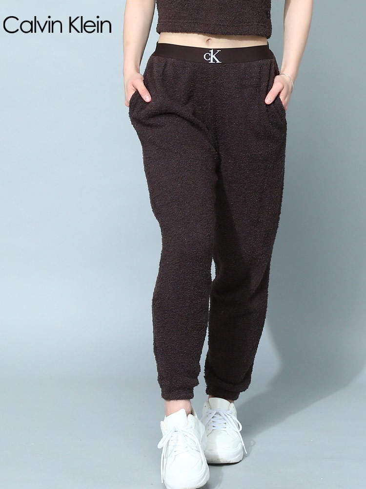 カルバンクライン レディース パンツ Calvin Klein ブランド ボトムス ロングパンツ ロゴ 刺繍 パイル リラックスウェア CKLQS6990