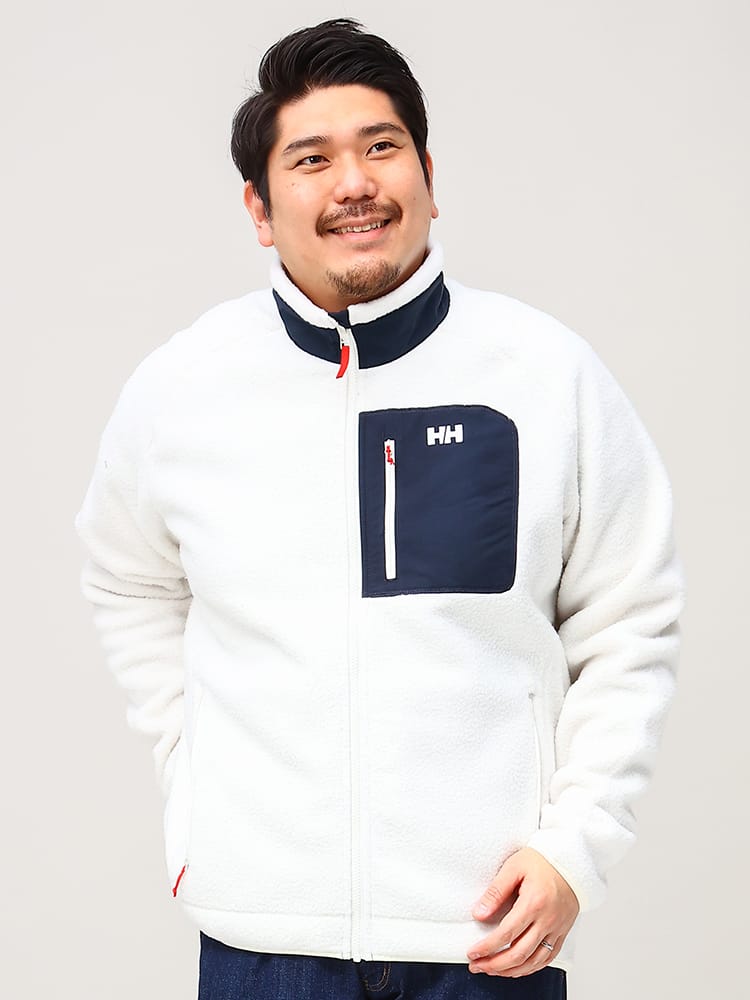 大きいサイズ メンズ HELLY HANSEN (ヘリーハンセン) ポケット フルジップ ボアジャケット PANORAM 1XL ジャケット/アウター  ブルゾン | 大きいサイズの服【サカゼン公式通販】 MNY ヘリンボーンパターン ジャケット フリース あったか ジャージ