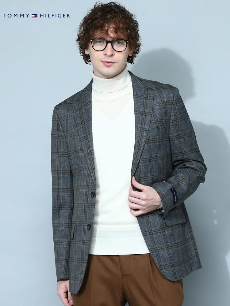 トミーヒルフィガー メンズ ジャケット TOMMY HILFIGER ブランド アウター テーラード チェック シングル TMCONARDATG0514