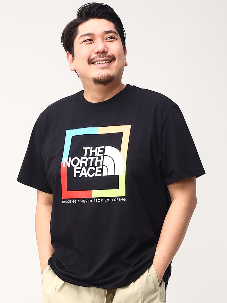 大きいサイズ メンズ THE NORTH FACE (ザ ノースフェイス) ロゴプリント クルーネック 半袖 Tシャツ RECYCLED TEE