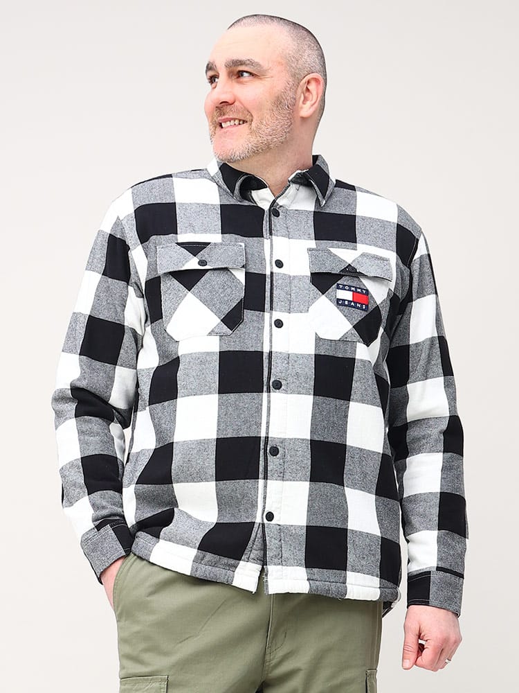 シャツ 裏ボア チェック フランネル SHERPA FLANNEL OVERSHIRT (TOMMY 