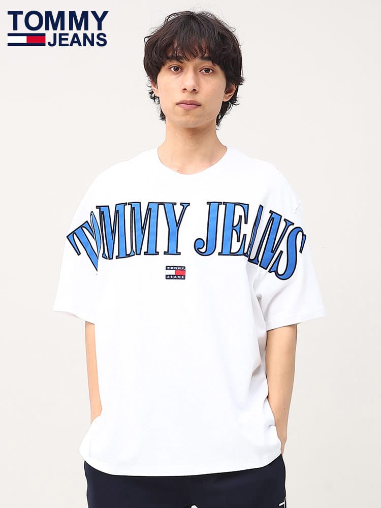 TOMMY JEANS (トミージーンズ) BIGロゴ クルーネック 半袖 Tシャツ SKATER ARCHIVE BACK LOGO